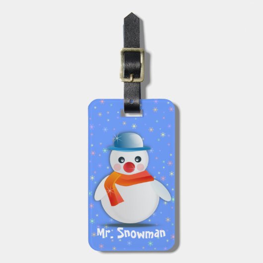 De heer Snowman Bagagelabel (Voorkant verticaal)