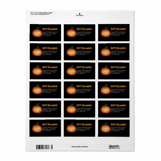 de heer Spooky Jack O Lantern Halloween Adresetike Etiket (Full Sheet)