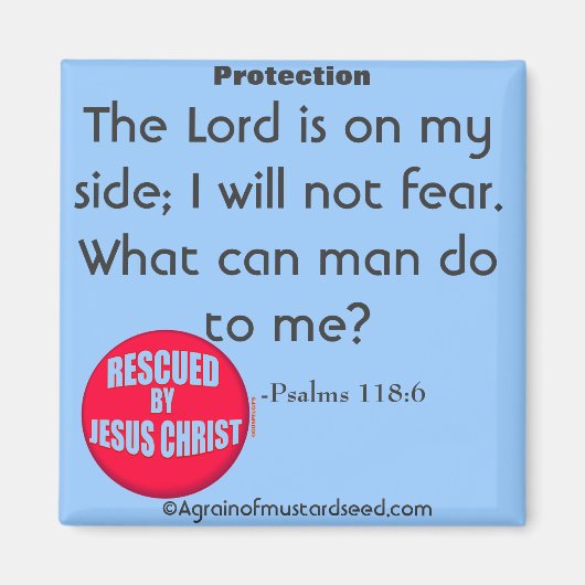 De Heer staat aan mijn kant Bijbelcitaat Magneet (Voorkant)