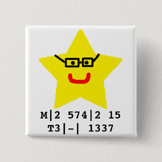 De heer Star is leet. Vierkante Button 5,1 Cm