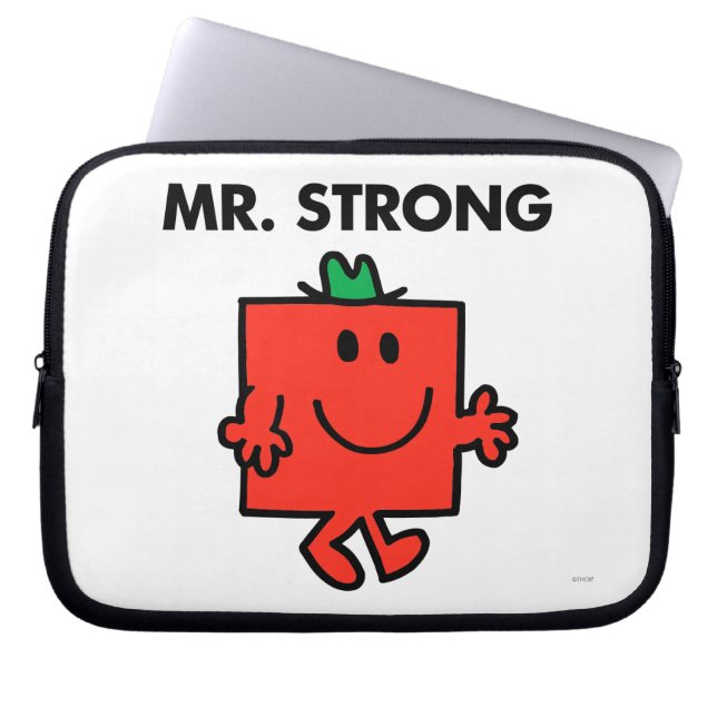 de heer Strong Waving Hallo Laptop Sleeve (Voorkant)