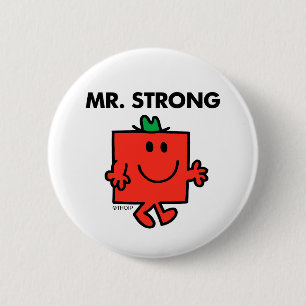de heer Strong Waving Hallo Ronde Button 5,7 Cm