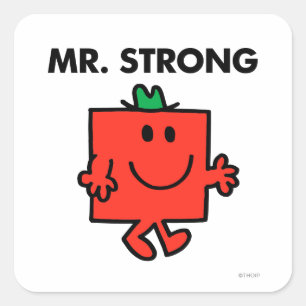 de heer Strong Waving Hallo Vierkante Sticker