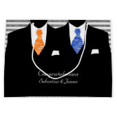 de heer Suits Blue Oranje Wedding Personalized Groot Cadeauzakje (Voorkant)