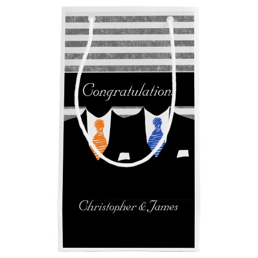 de heer Suits Wedding Personalized Blue Oranje Klein Cadeauzakje (Voorkant)