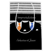 de heer Suits Wedding Personalized Blue Oranje Medium Cadeauzakje (Voorkant)