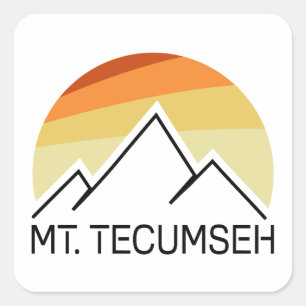 De heer Tecumseh New Hampshire Retro Vierkante Sticker