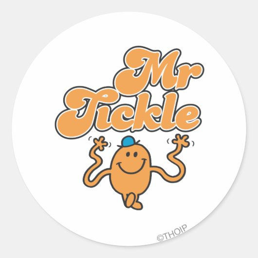 de heer Tickle | Jiggings-wapens Ronde Sticker (Voorkant)