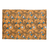 de heer Tickle | Oranje kaarspatroon Kussensloop (Achterkant-Links)