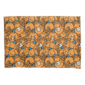 de heer Tickle | Oranje kaarspatroon Kussensloop (Voorkant-Links)