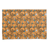 de heer Tickle | Oranje kaarspatroon Kussensloop (Voorkant-Rechts)