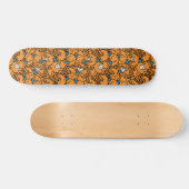 de heer Tickle | Oranje kaarspatroon Skateboard (Horizontaal)