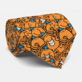 de heer Tickle | Oranje kaarspatroon Stropdas (Opgerold)