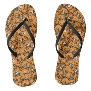 de heer Tickle   Oranje kaarspatroon Teenslippers