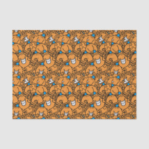 de heer Tickle   Oranje kaarspatroon Tissuepapier