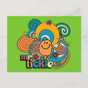 de heer Tickle   Psychedelic Swirls, Stars & Flowe Briefkaart