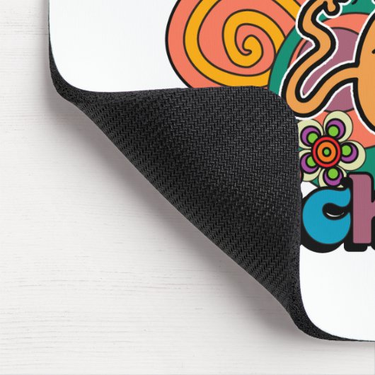 de heer Tickle | Psychedelic Swirls, Stars & Flowe Muismat (Hoek)