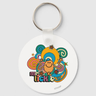 de heer Tickle   Psychedelic Swirls, Stars & Flowe Sleutelhanger