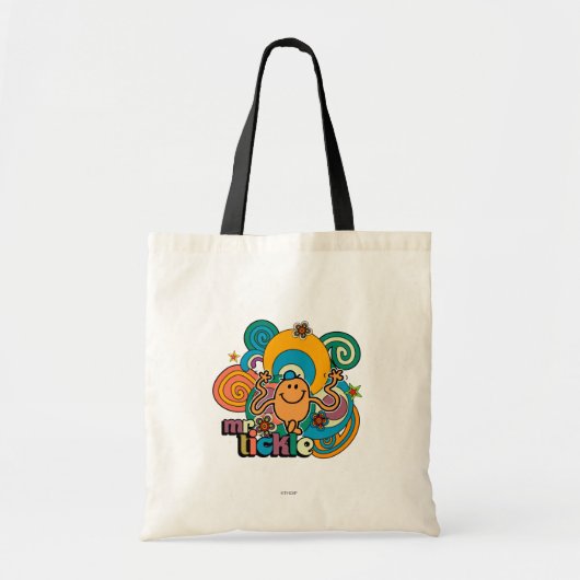de heer Tickle | Psychedelic Swirls, Stars & Flowe Tote Bag (Voorkant)