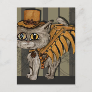 de heer Tipps Steampunk Cat Fairy Briefkaart