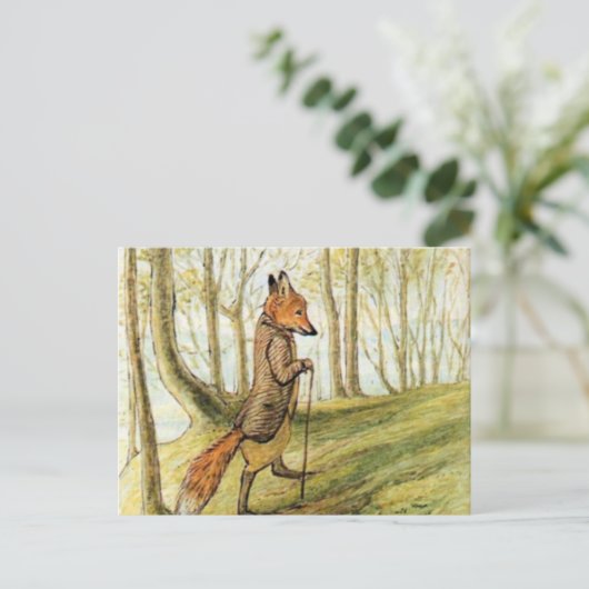 De heer Tod in het bos - Beatrix Potter Briefkaart (Staand voorkant)