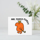de heer Topsy-Turvy | Ondersteboven Pet & Cane Briefkaart (Staand voorkant)