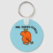 de heer Topsy-Turvy | Ondersteboven Pet & Cane Sleutelhanger (Achterkant)
