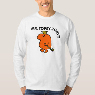de heer Topsy-Turvy   Ondersteboven Pet & Cane T-shirt