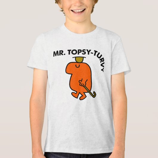 de heer Topsy-Turvy | Ondersteboven Pet & Cane Tri-Blend Shirt (Voorkant)