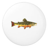de heer Trout Whiskers' Brookie, salvelinus fontin Keramische Knop (Voorkant)