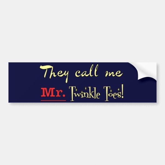 de heer Twinkle Toes Ballet Gifts Bumpersticker (Voorkant)