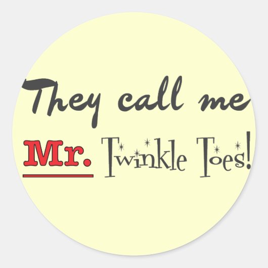 de heer Twinkle Toes Ballet Gifts Ronde Sticker (Voorkant)