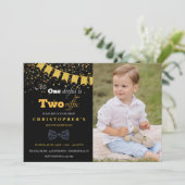 de heer Tworiffic Birthday Party Photo Invitation Kaart (Staand voorkant)