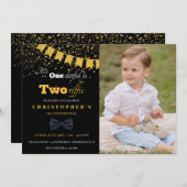 de heer Tworiffic Birthday Party Photo Invitation Kaart (Voorkant / Achterkant)