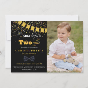 de heer Tworiffic Birthday Party Photo Invitation Kaart