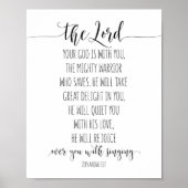De Heer Uw God is bij u, Zephaniah 3:17 Poster (Voorkant)