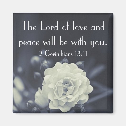 De Heer van de liefde en vrede bijbel vers Magneet (Voorkant)