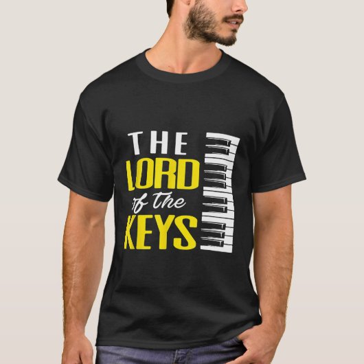 De Heer van de Sleutels Grappige Piano T-shirt (Voorkant)