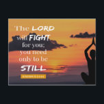 De Heer vecht voor u - Exodus 14:14 Briefkaart<br><div class="desc">"De Heer zal voor je vechten,  je hoeft alleen maar stil te zijn." - Exodus 14:14 Bijbelvers.</div>