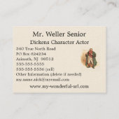 De heer Weller Senior, Kyd, Dickens The Pickwick P Visitekaartje (Achterkant)