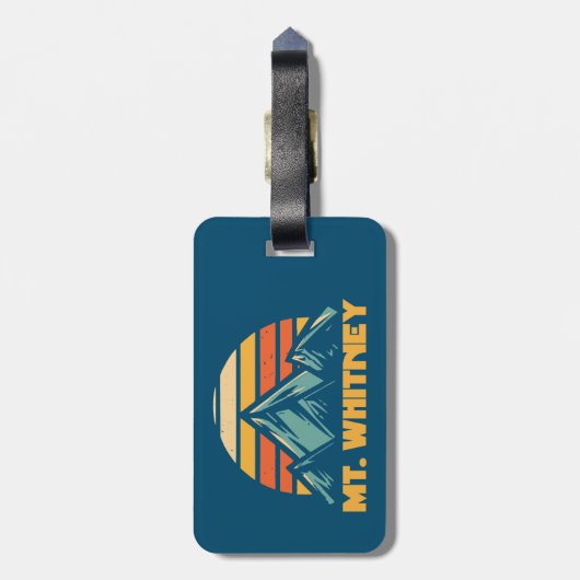 De heer Whitney California Retro Turquoise Bagagelabel (Achterkant verticaal)
