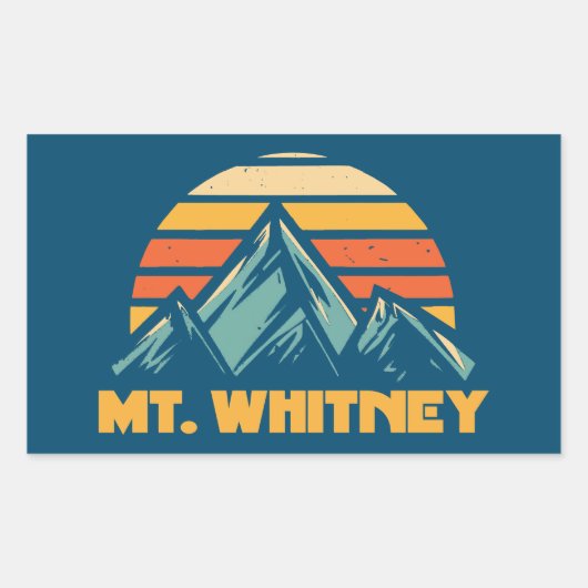 De heer Whitney California Retro Turquoise Rechthoekige Sticker (Voorkant)