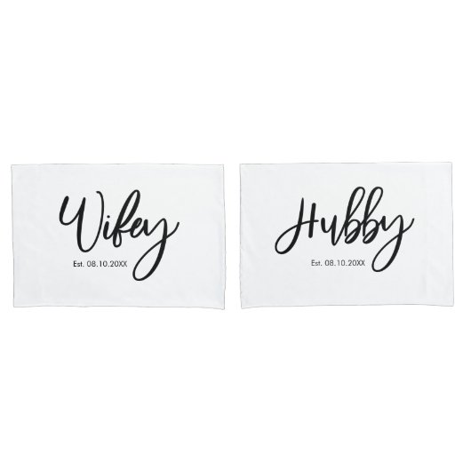 De heer Wifey en Hubby Couple Kussenslopen (Voorkant-Set)