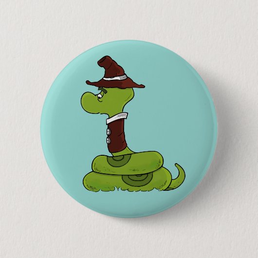 de heer Wiggly | De Button Anaconda Pinback (Voorkant)