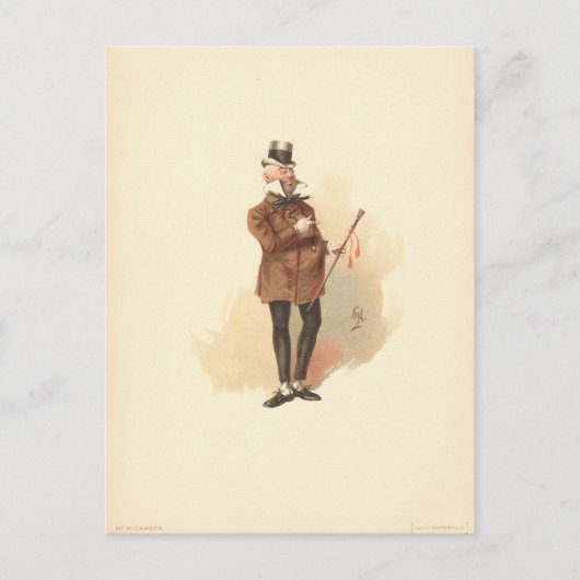 De heer Wilkins Micawber David Copperfield Briefkaart (Voorkant)