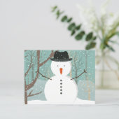 de heer Winter Snowman Briefkaart (Staand voorkant)