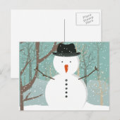 de heer Winter Snowman Briefkaart (Voorkant / Achterkant)