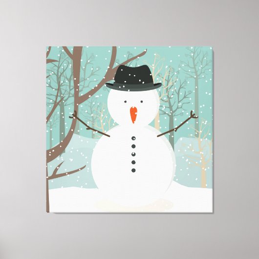 de heer Winter Snowman Canvas Afdruk (Voorkant)
