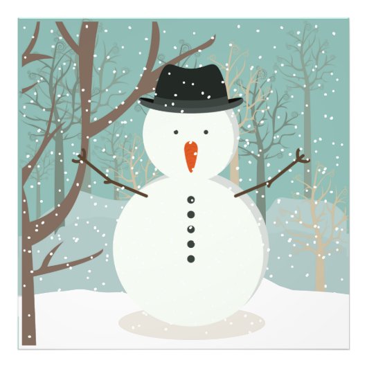de heer Winter Snowman Foto Afdruk (Voorkant)