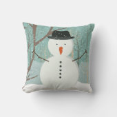 de heer Winter Snowman Pillow Kussen (Voorkant)